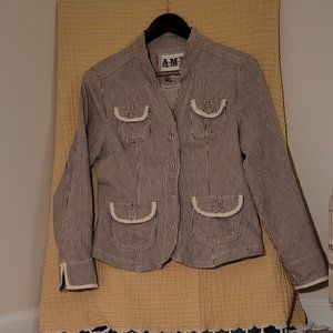 Medium Brown/Cream Striped Lightweight Jacket